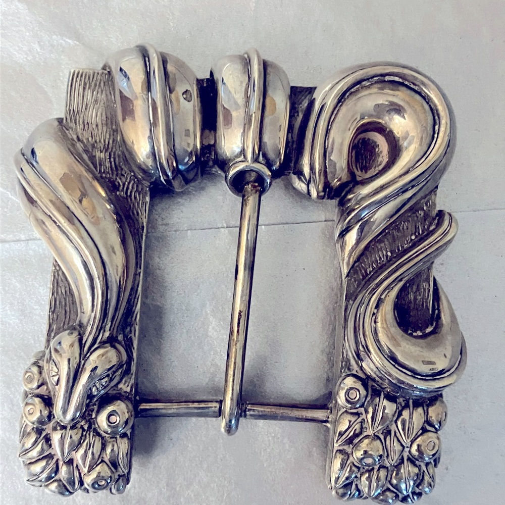 KIESELSTEIN CORD STERLING SILVER BELT BUCKLE EXTREMELY RARE 3.5 L X 3.0 W